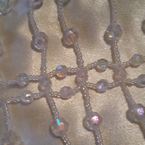 Beaded hand bag. Look old but not sure. Off white - Picture 6 of 7